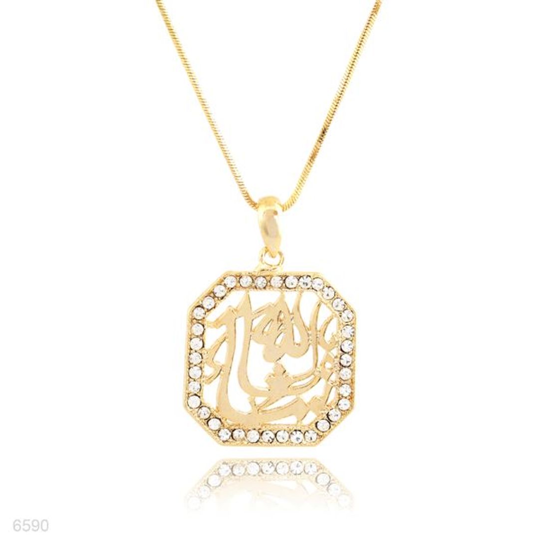 fretwork mashallah crystal pendant