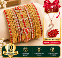 Turkish Imported Gold Plated -(5 Pieces of Bangles Set)..