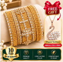 Turkish Imported Gold Plated -(5 Pieces of Bangles Set)..
