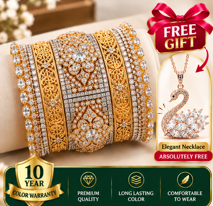 Turkish Imported Gold Plated -(5 Pieces of Bangles Set)