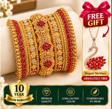 Turkish Imported Gold Plated -(5  Pieces of Bangles Set).