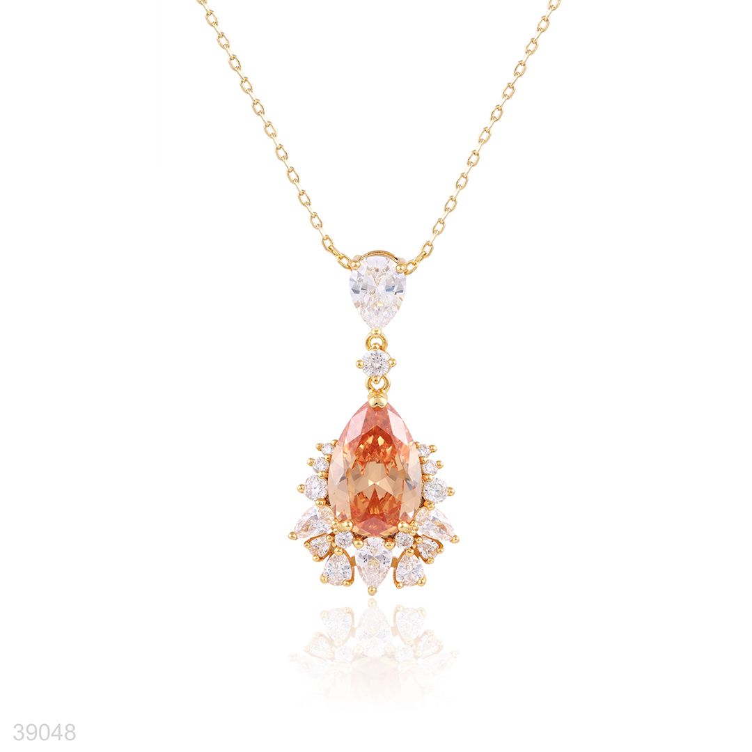 pendant classy drop zircon lux-gold-champagne