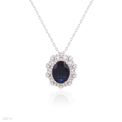 pendant 3a zircon fine oval lux-silver-blue