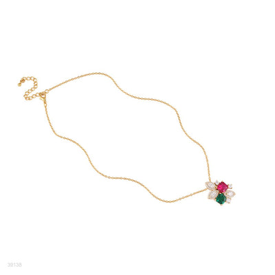 pendant 2 color flower lux zc-gold-green-red