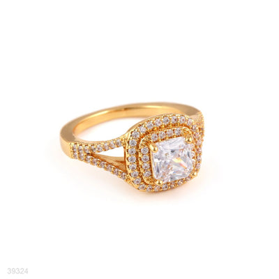 ring square elegant zircon lux-gold-clear