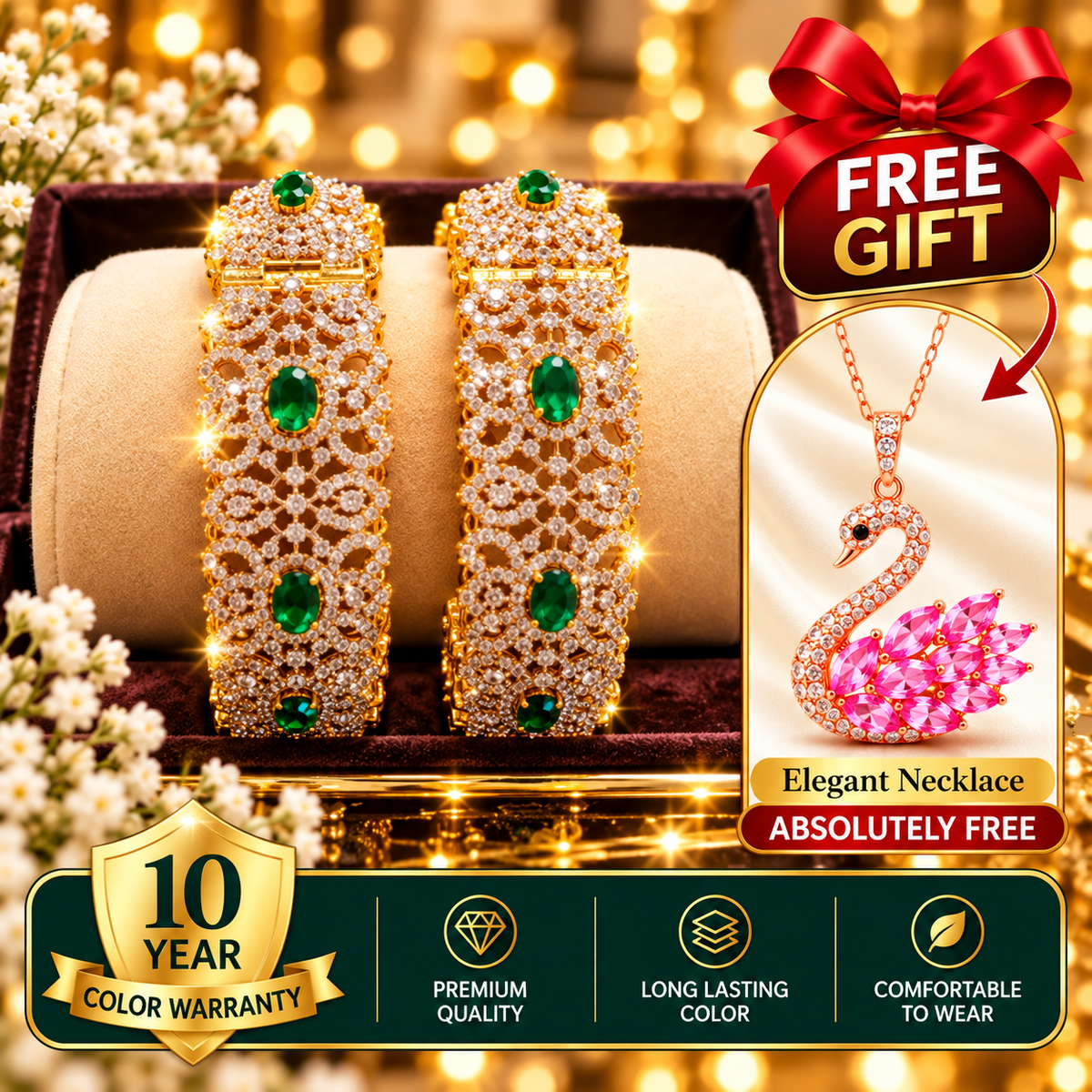 American Design Diamond shine Heritage Bangles