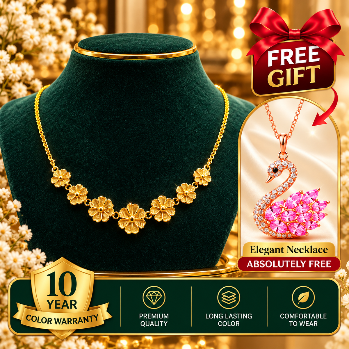 Turkish Necklace Set Gold Plated...