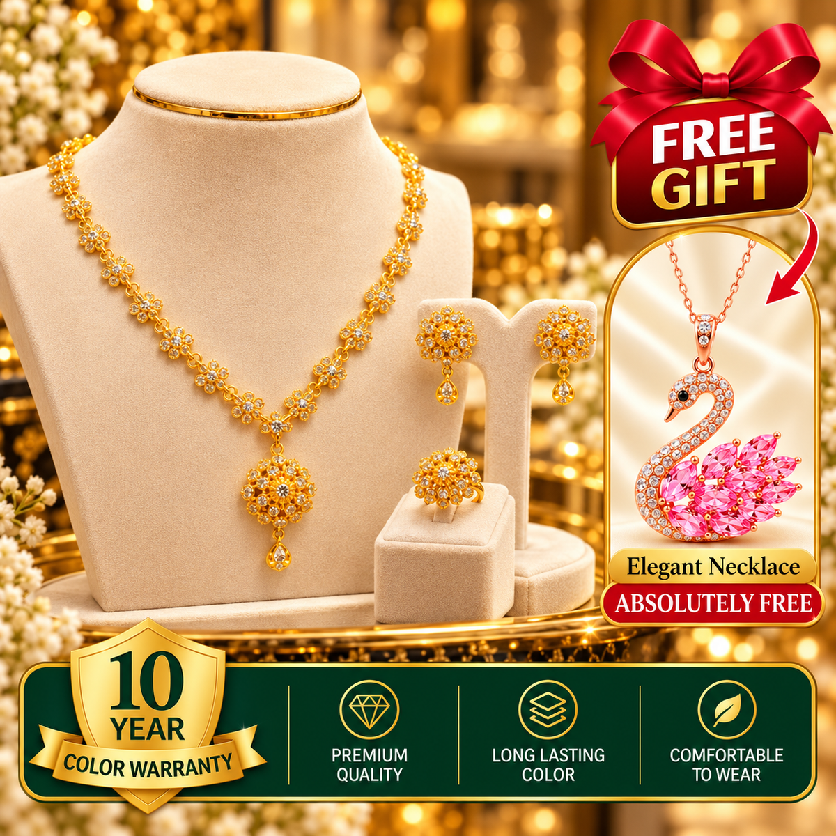 Turkish Necklace Set Gold Plated... ..