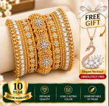 Turkish Imported Gold Plated -(5  Pieces of Bangles Set).
