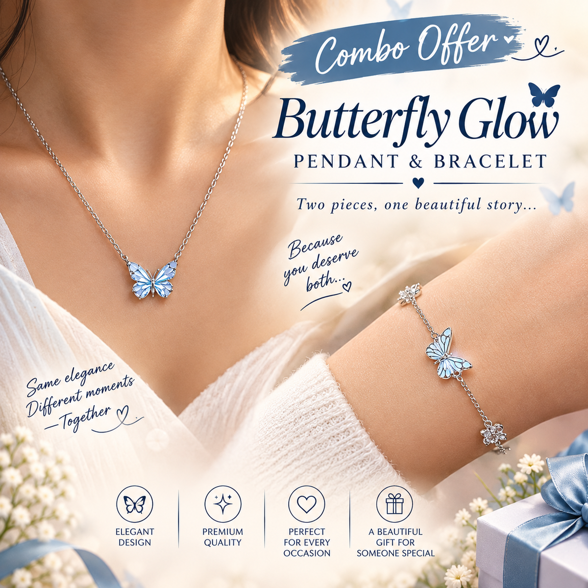 Dream Blue Butterfly | Glow In Dark