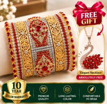 Turkish Imported Gold Plated -(5  Pieces of Bangles Set)