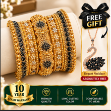 Turkish Imported Gold Plated -(5  Pieces of Bangles Set).